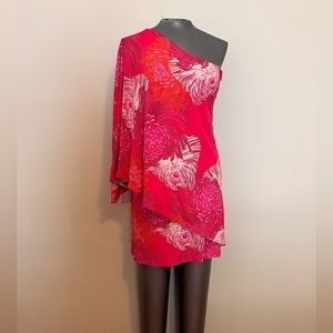 Gucci Tom Ford One Shoulder Dress Chrysanthemum Pattern M